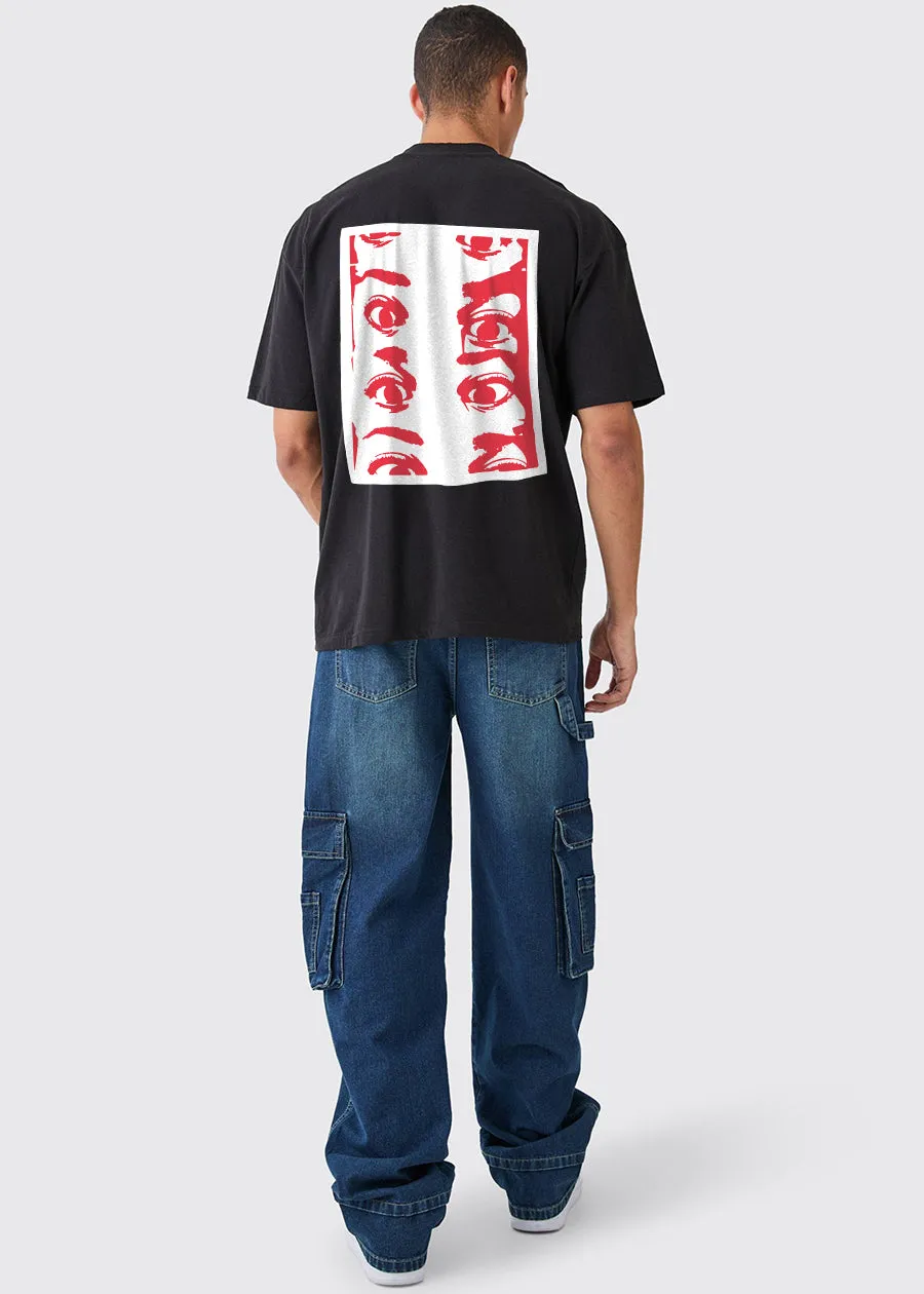 Mister Eye Men Oversized Printed T-shirt