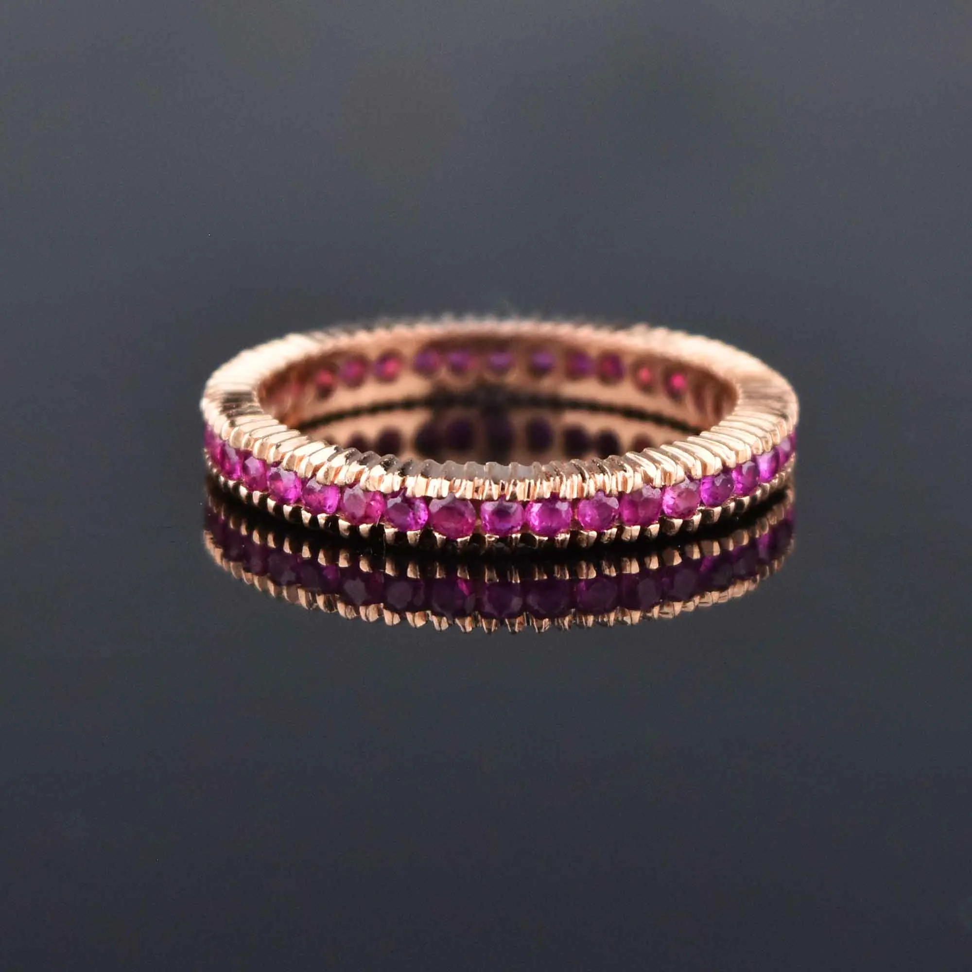 Natural Ruby 14K Rose Gold Eternity Band Ring