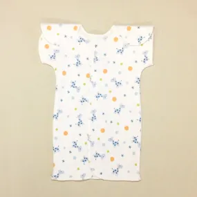 NICU Friendly Gown Blue Giraffe Bubble