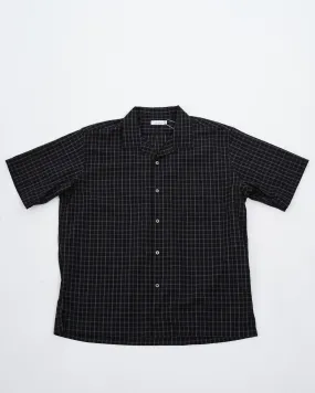 Open collar Panama Plaid S/S Shirt Navy