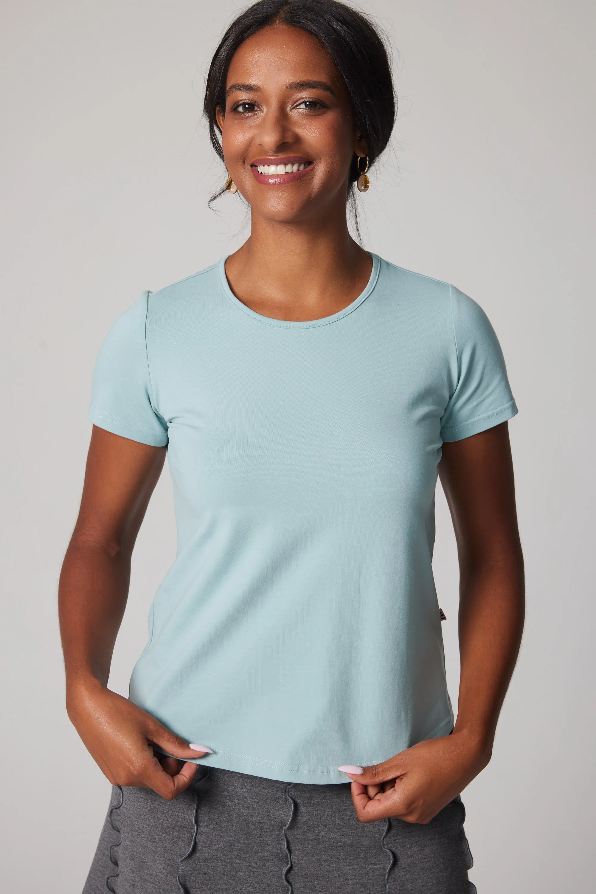 Organic scoop neck t-shirt - Sea Foam Blue