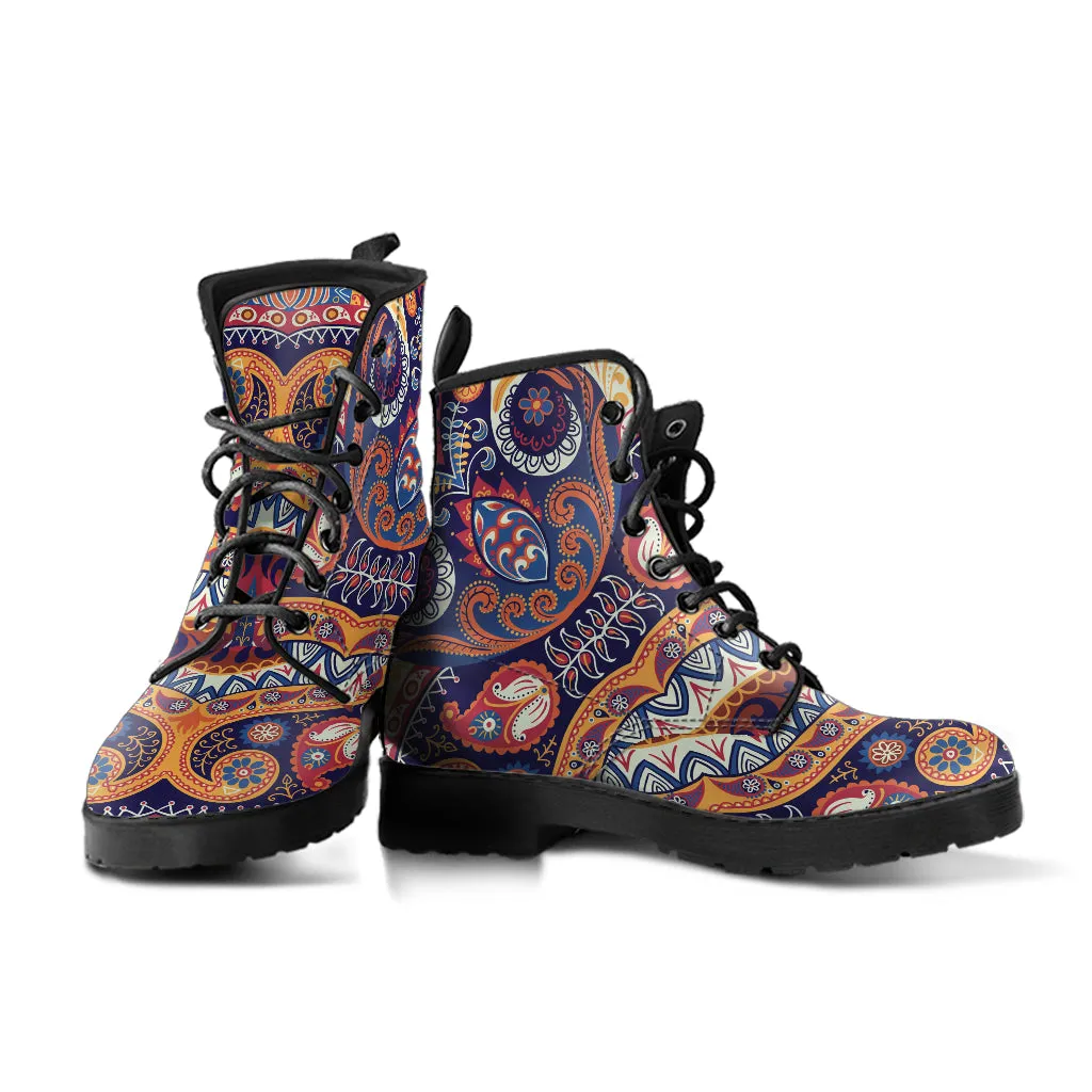 Paisley Vegan Leather Boots