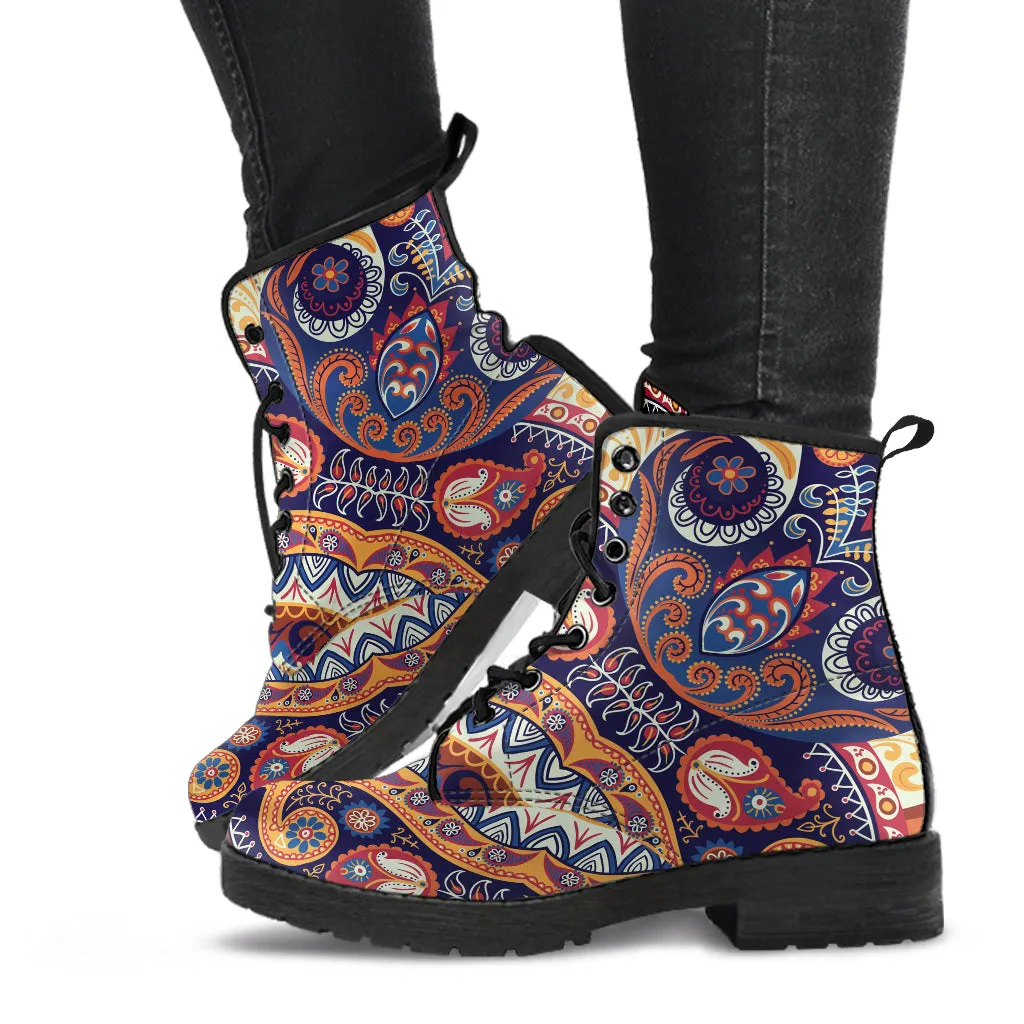 Paisley Vegan Leather Boots