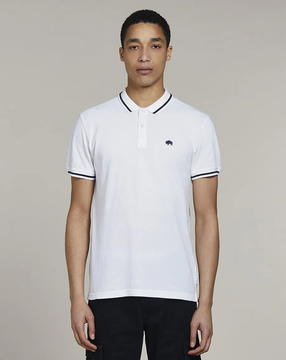 PINE SHORT SLEEVE MENS POLO SHIRT | WHITE