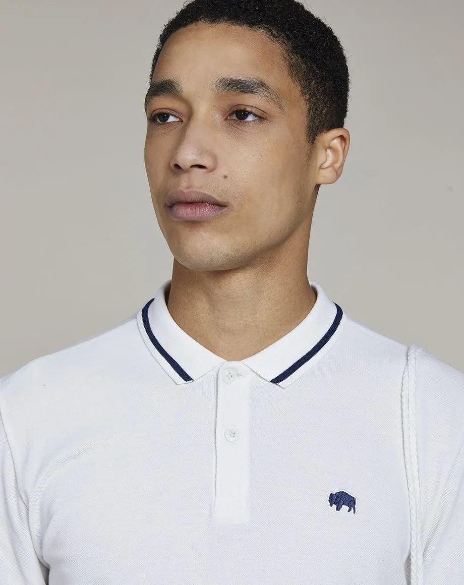 PINE SHORT SLEEVE MENS POLO SHIRT | WHITE