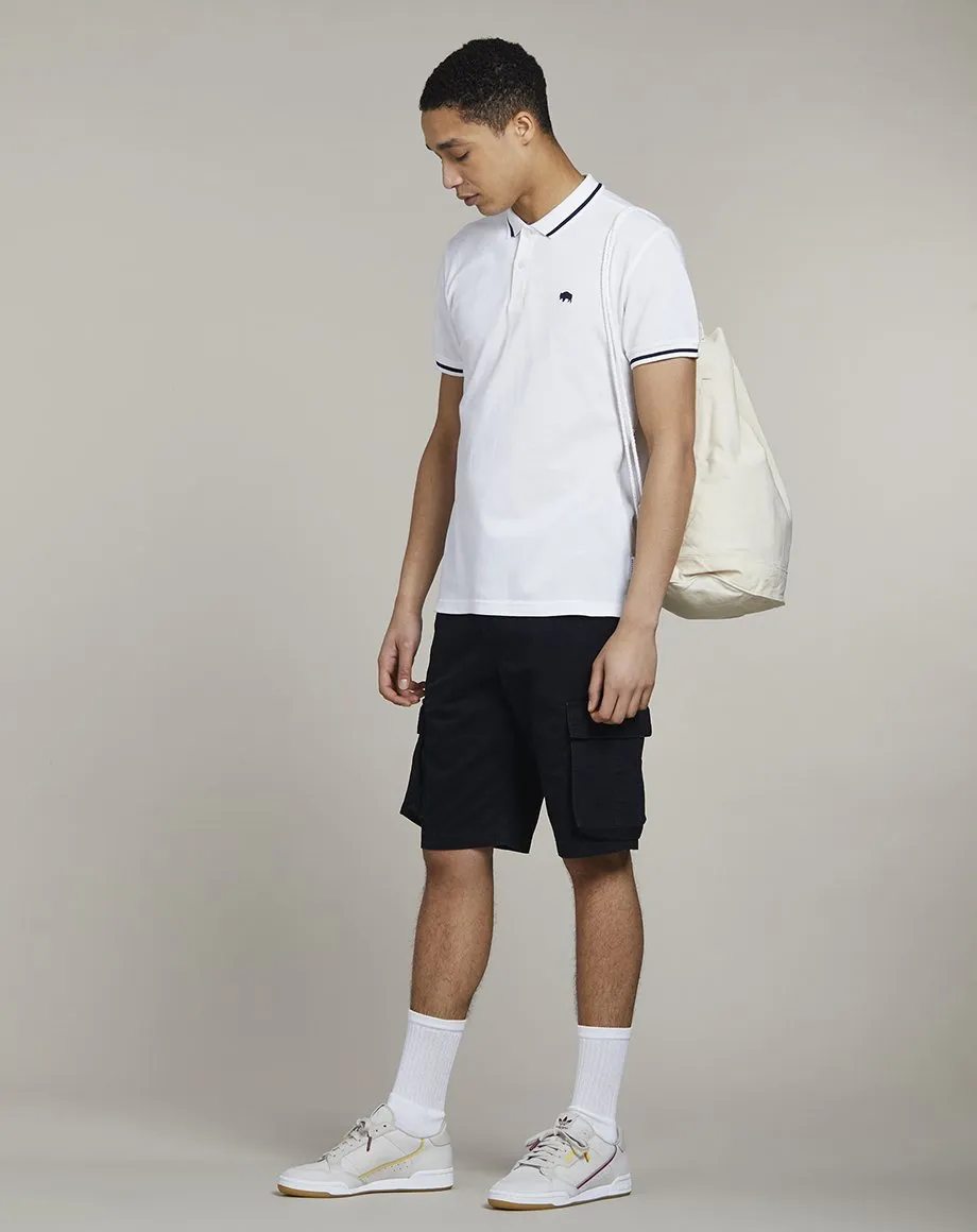 PINE SHORT SLEEVE MENS POLO SHIRT | WHITE