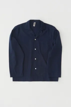 Poplin Pyjama LS Shirt True Navy