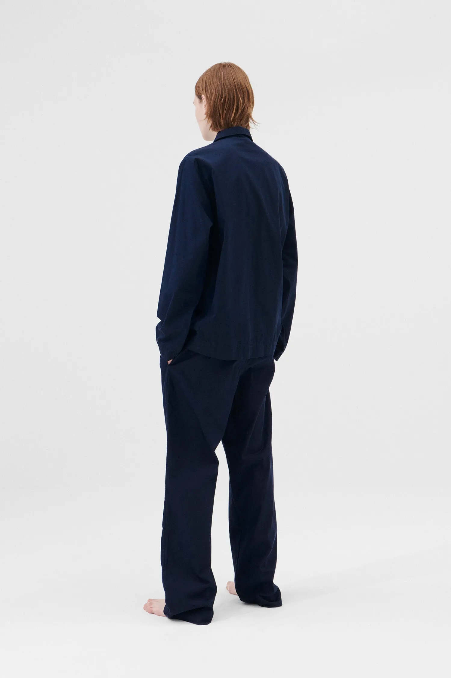 Poplin Pyjama LS Shirt True Navy