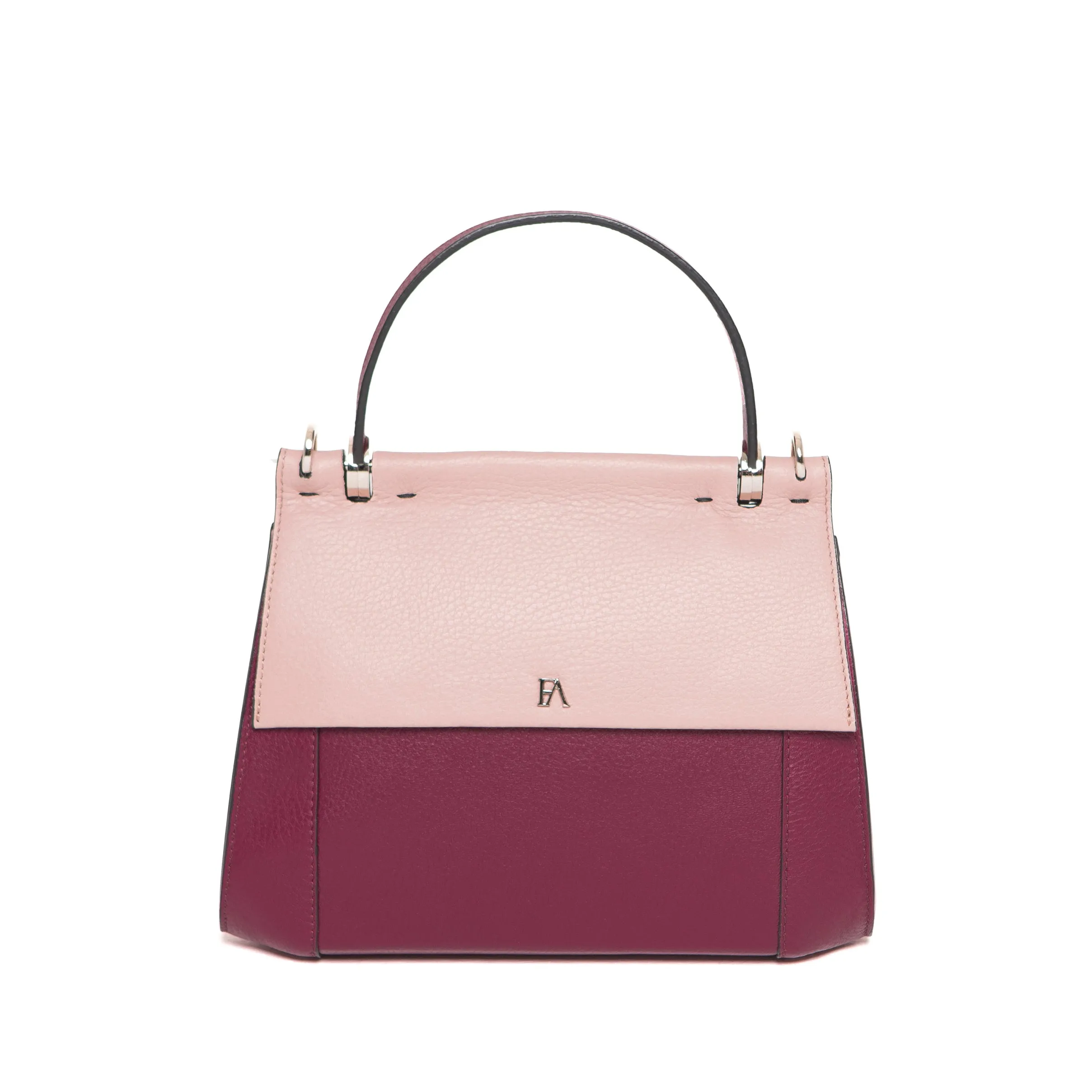 Powder Pink & Bordeaux Nora Top Handle