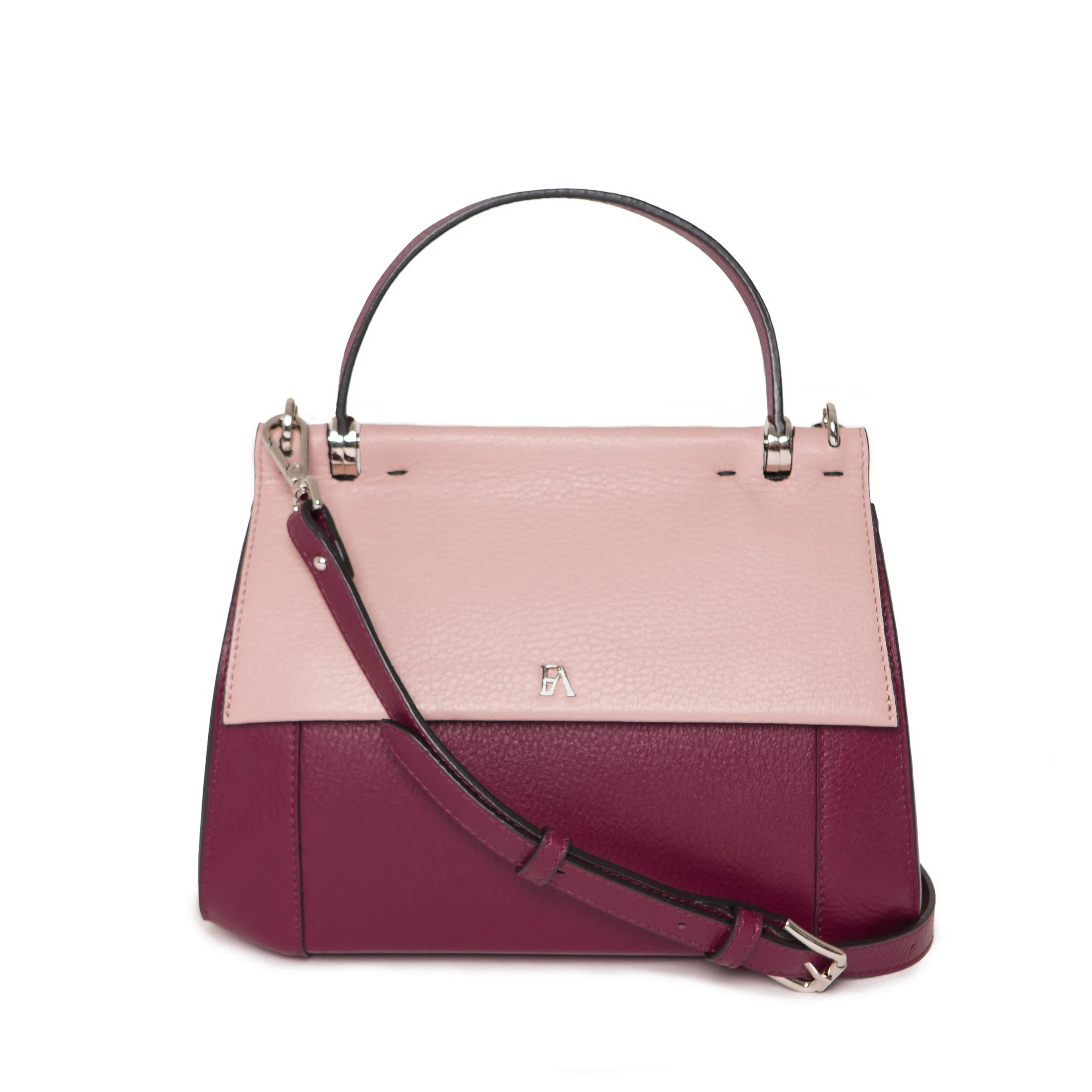 Powder Pink & Bordeaux Nora Top Handle