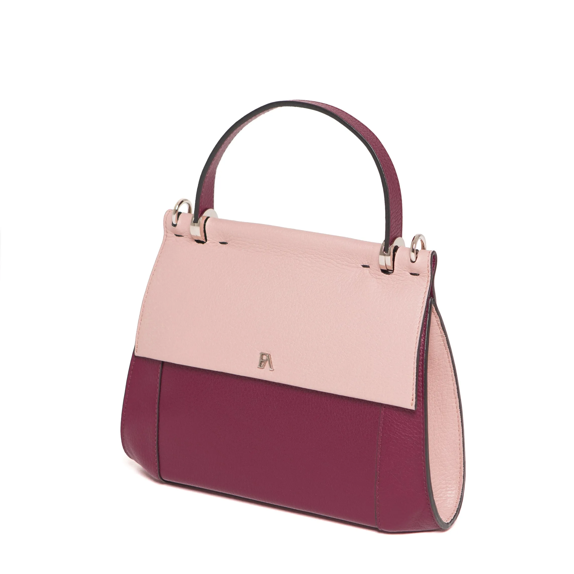 Powder Pink & Bordeaux Nora Top Handle