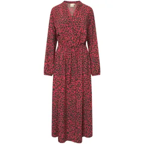 Red leo Kylie dress / 100196 - Red Animal Print