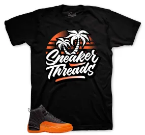 Retro 12 Brilliant Orange Shirt - ST Palms - Black