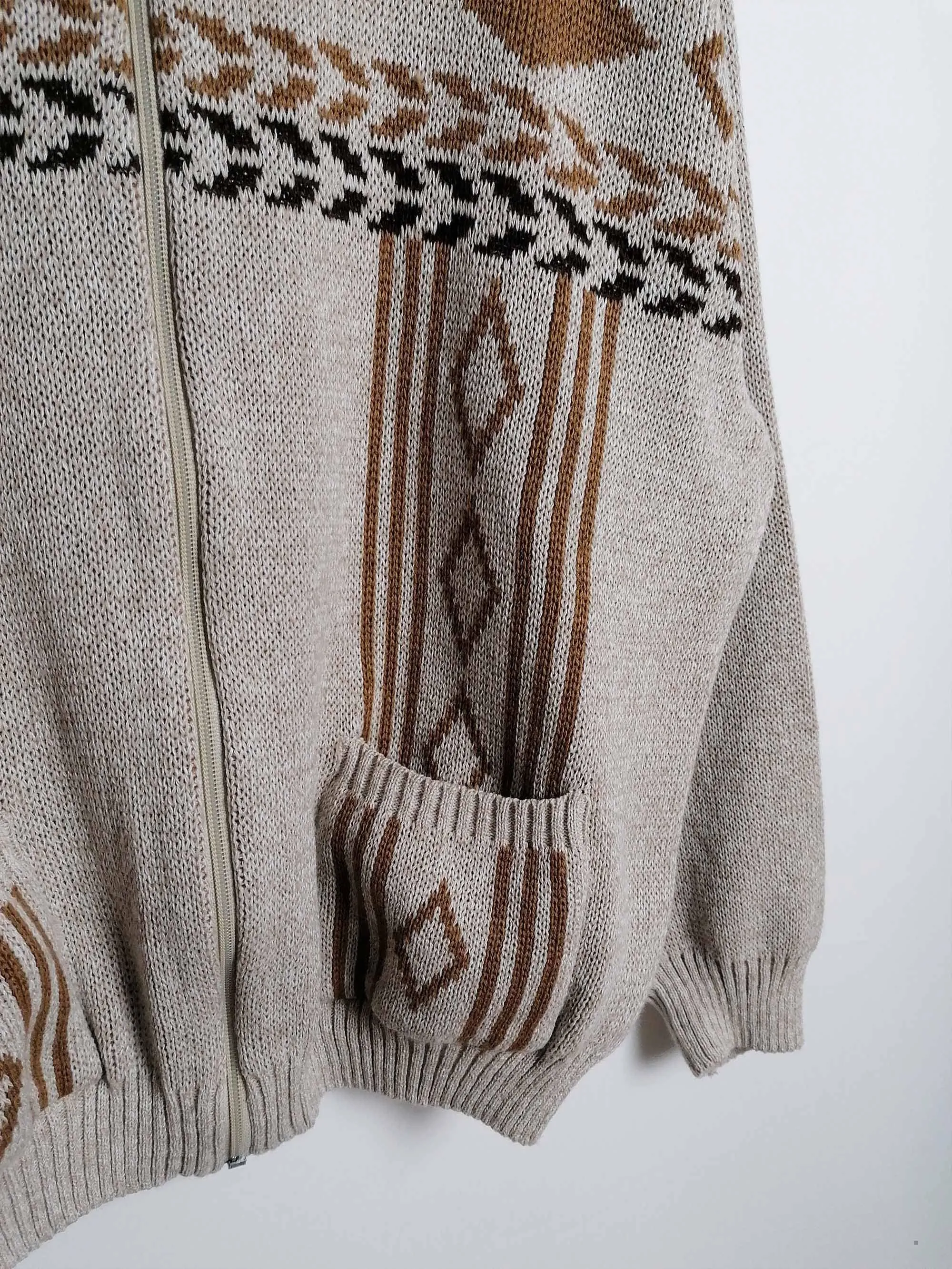 Retro pattern Grandpa Cardigan - size L-XL / 52 -54