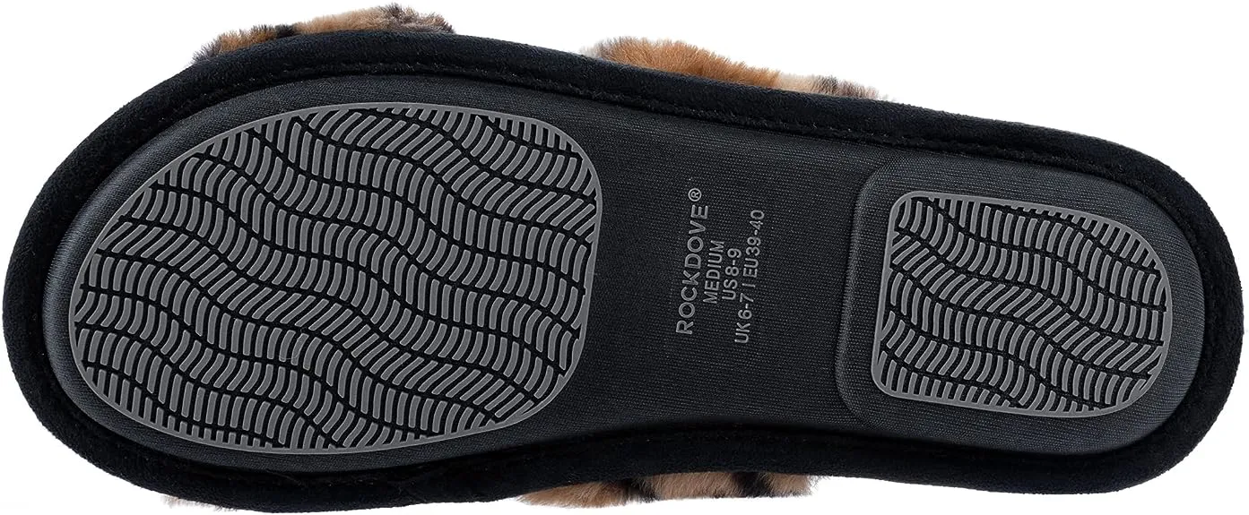 RockDove Women's X-Band Faux Fur Slide Slipper