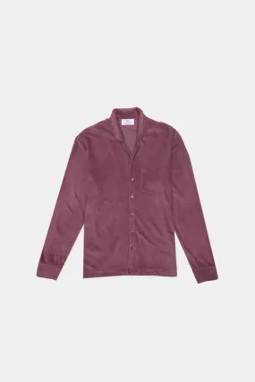 SHIRT LONG SLEEVE TERRY AUBERGINE