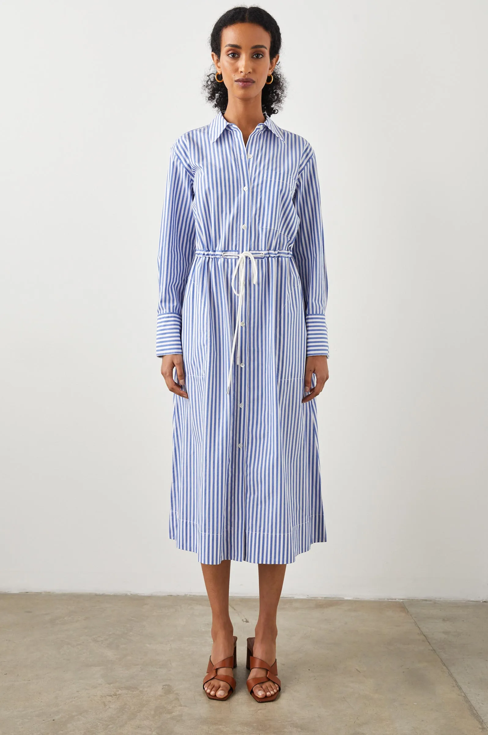 Shivonne Striped Cotton-Blended Dress