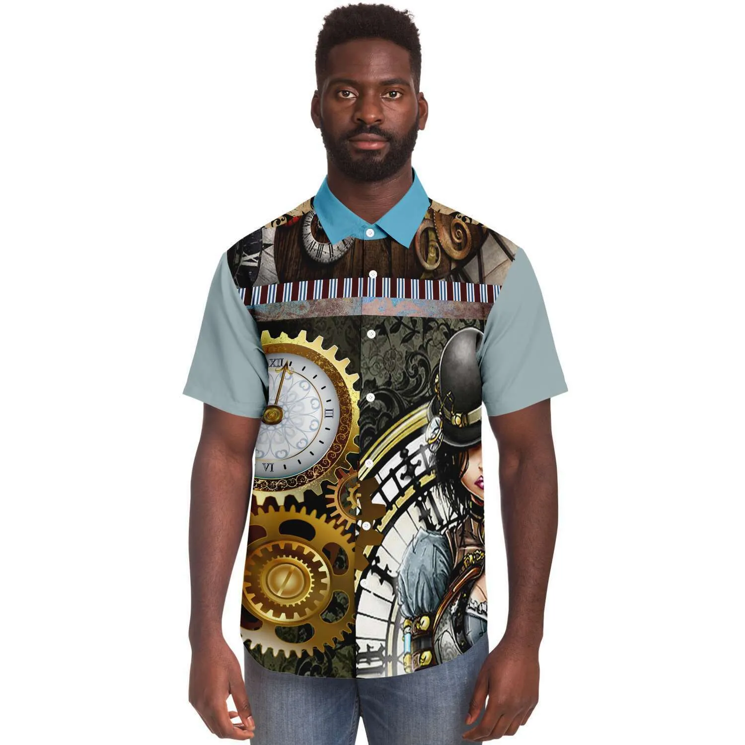 Steampunk Warrior S/S Button Down Shirt