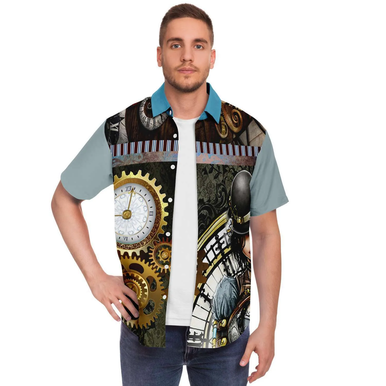 Steampunk Warrior S/S Button Down Shirt