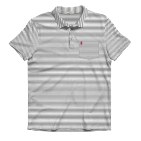 UGA Block G Charcoal & White Heathered Loblolly Pocket Polo