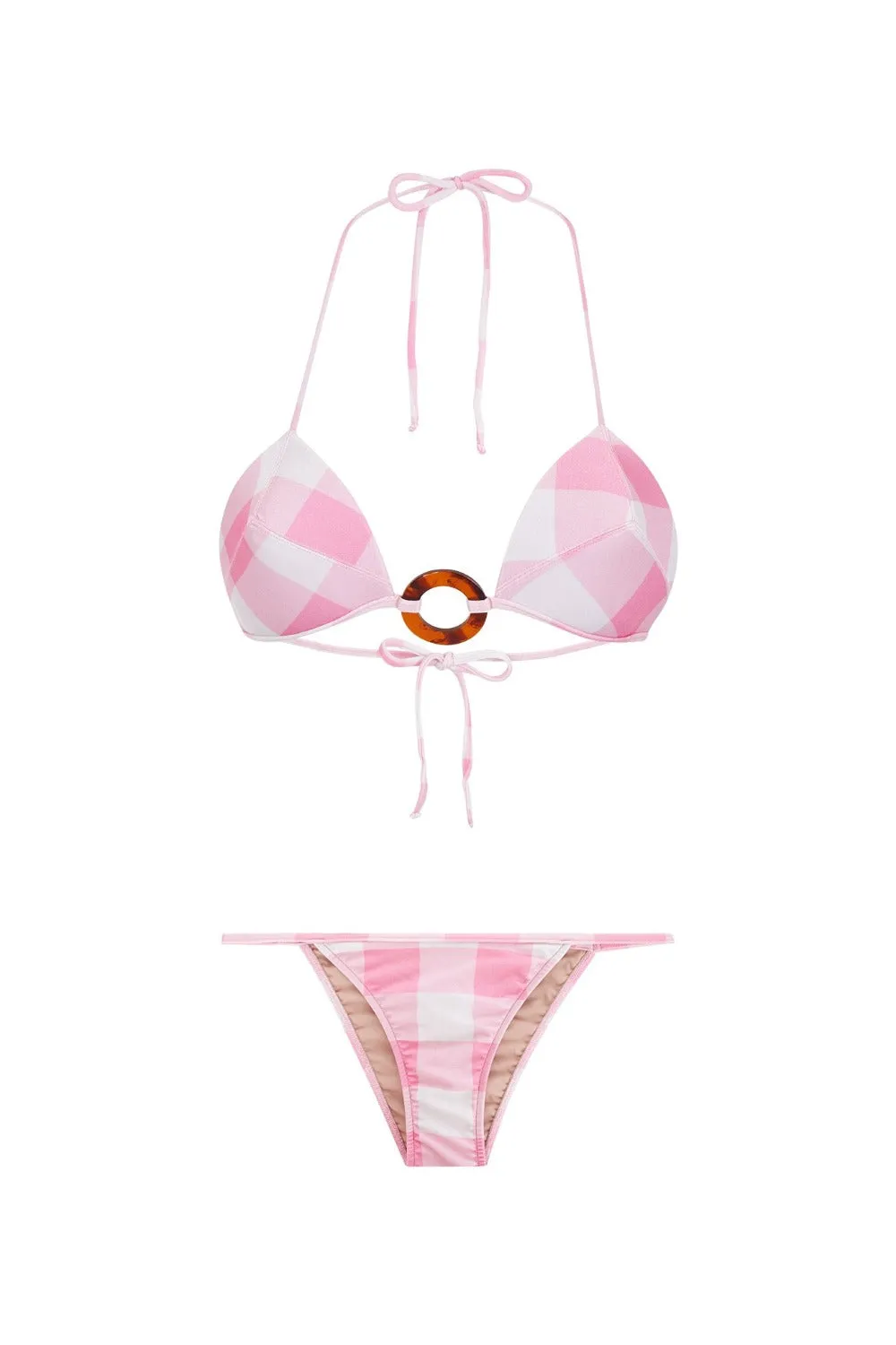 Vichy Structured Triangle Bikini with Hoop