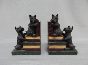 Vintage Bookends with Scotties - Very Good Vintage Condition