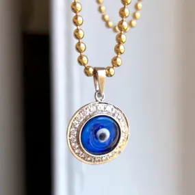 Vintage Diamond Evil Eye Pendant