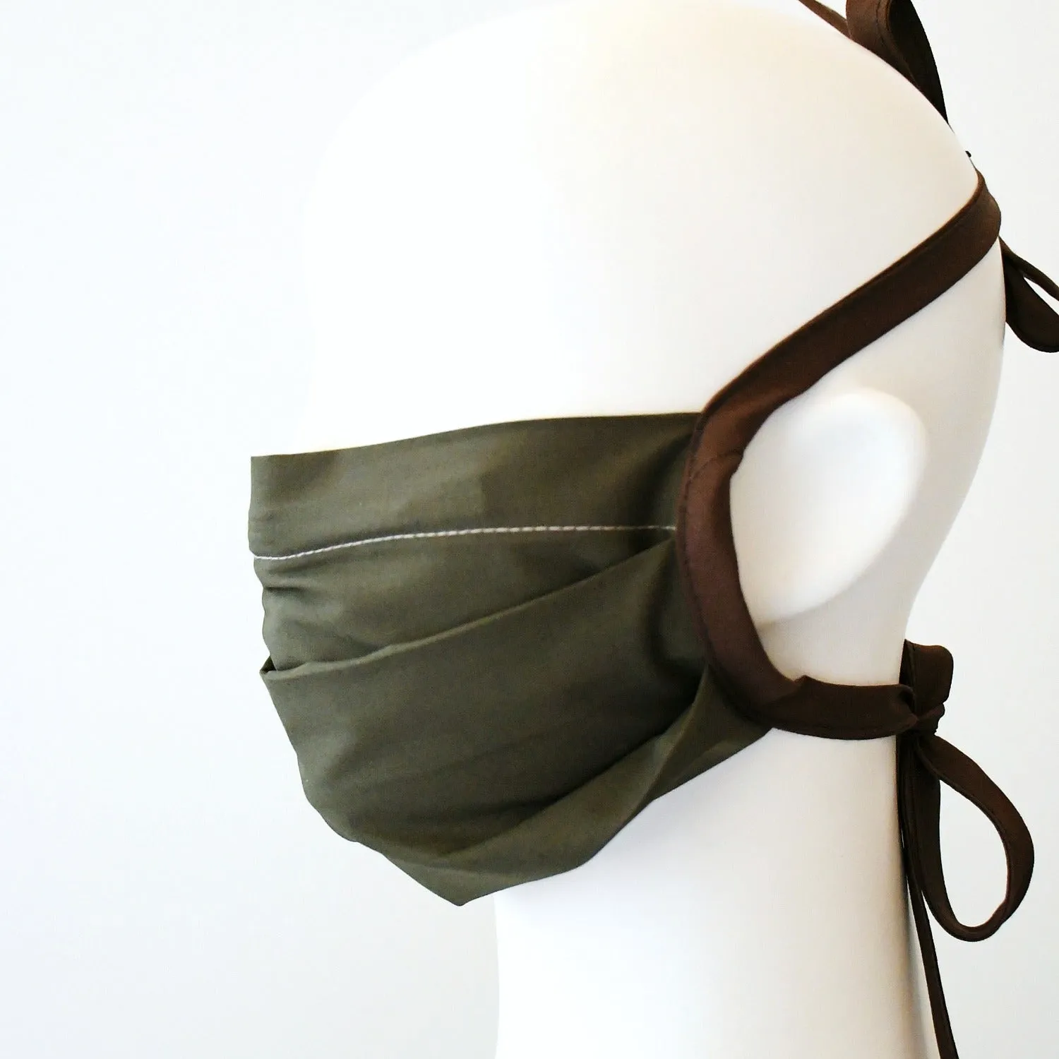 Washable face mask with back ties