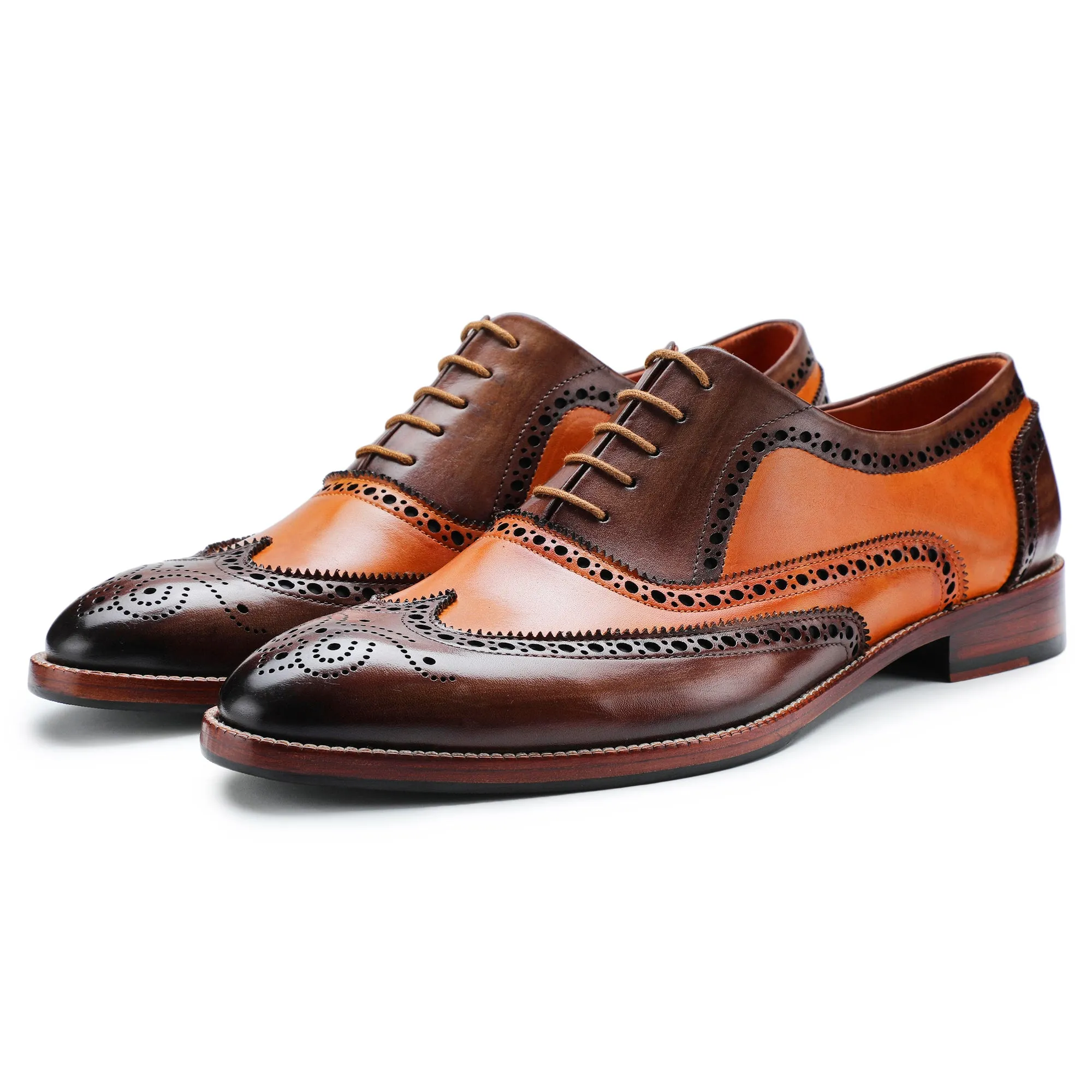 Wingtip Brogue Oxford - Brown & Orange