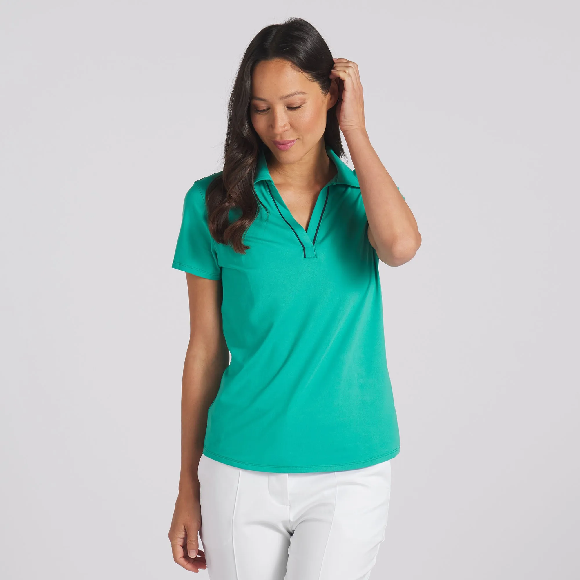 Women's CLOUDSPUN Piped Golf Polo