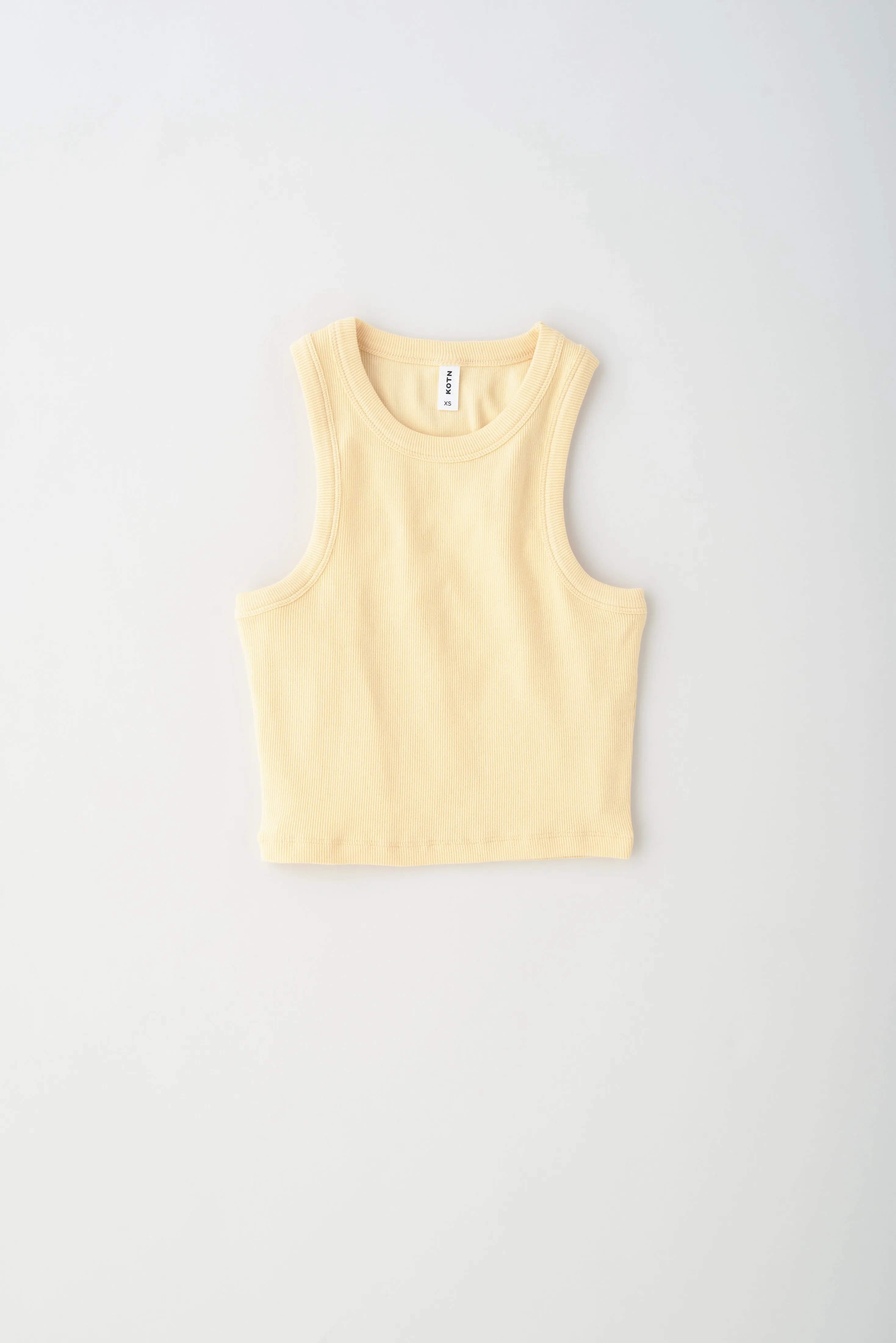 Women's Crop Racer Tank in Butter