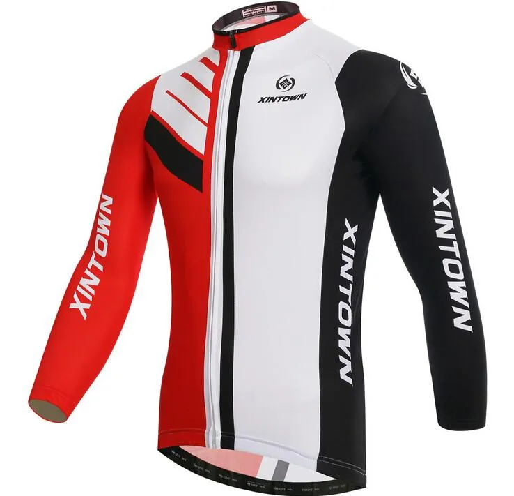 XINTOWN White and Red Long Sleeve Cycling Jersey Set